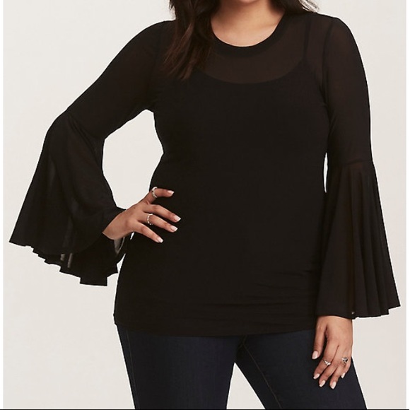 torrid Tops - Torrid sz 00 Mesh Bell Sleeve Top torrid Tops - Torrid sz 00 Mesh Bell Sleeve Top